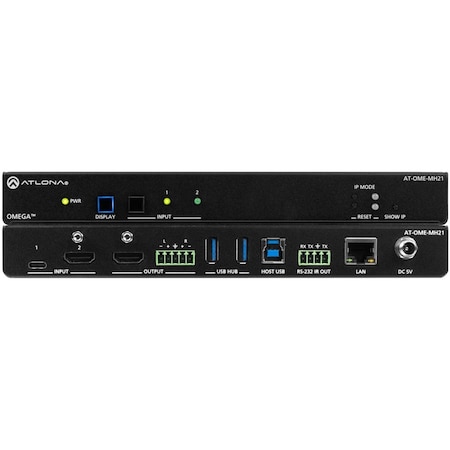 Atlona Omega 4K Uhd Meeting Hub With Usb-C And HDMI Inputs And HDMI AT-OME-MH21